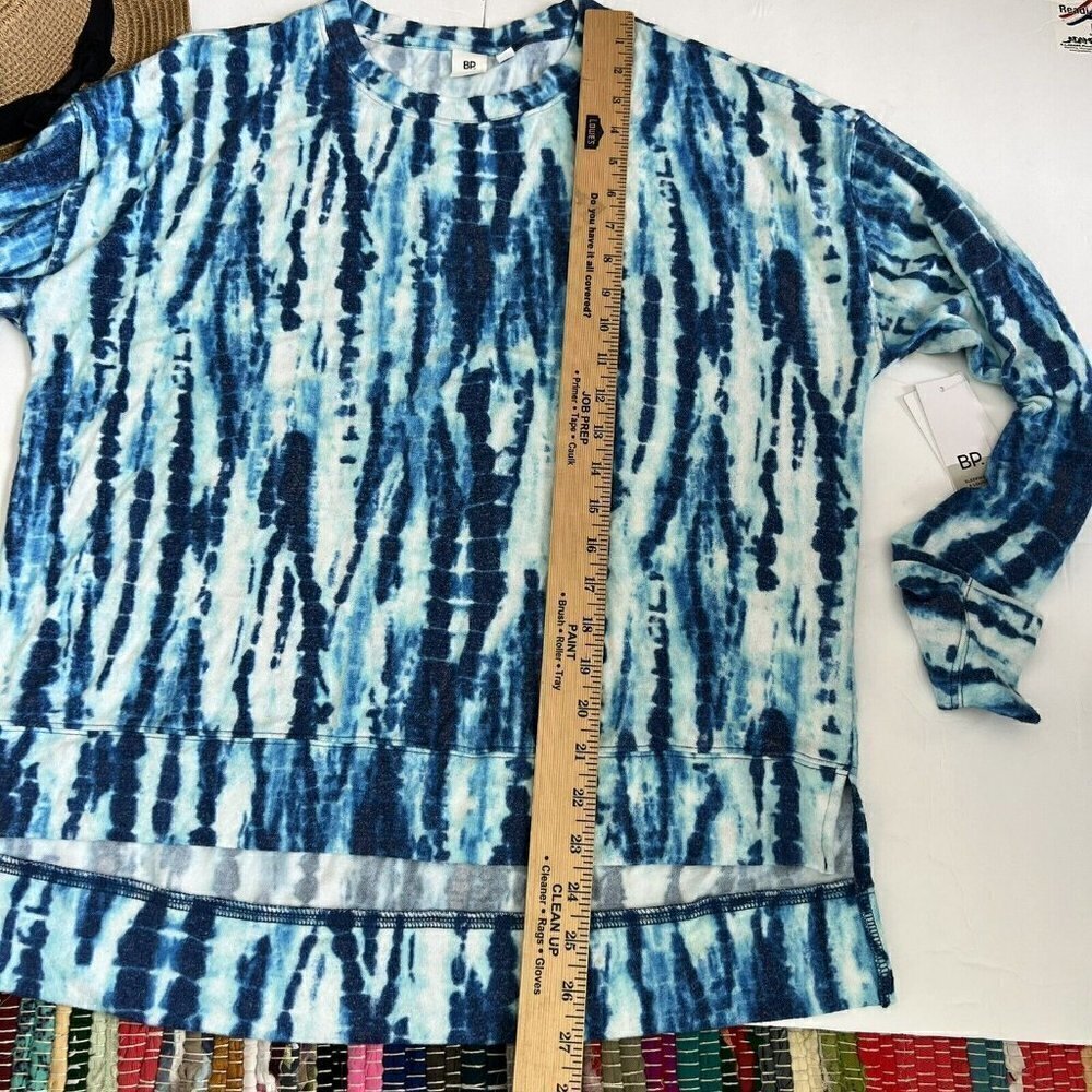 NWT NORDSTROM BP. Blue Tie Dye High-Low Tunic Sweatshirt MEDIUM Indigo blue - Picture 12 of 12